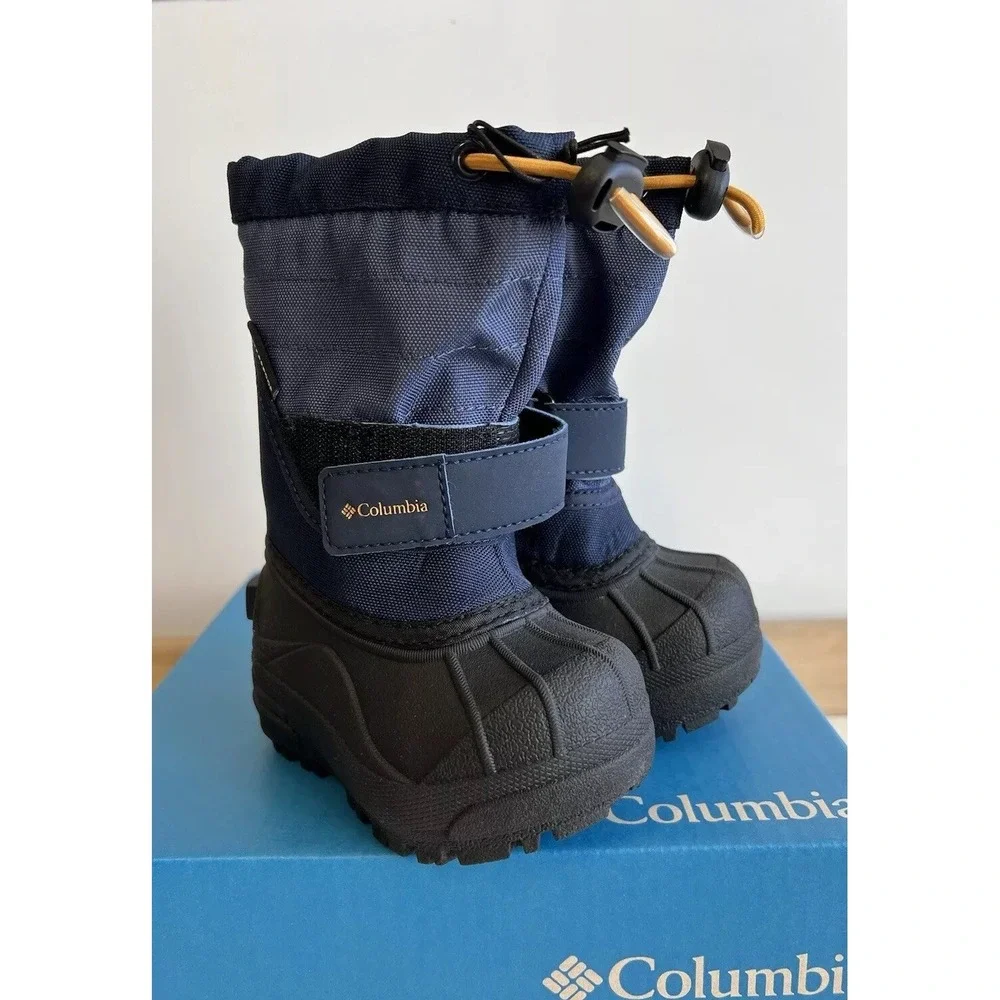 NIB Columbia Powderbug Plus II Waterproof Snow Boots‎ / Blue / Toddler 4